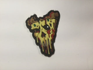 GRUMPY PIZZA BITES PVC MORALE PATCH IN COLOUR