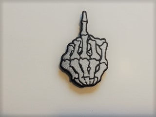 Skeleton Finger Embroidered Morale Patch
