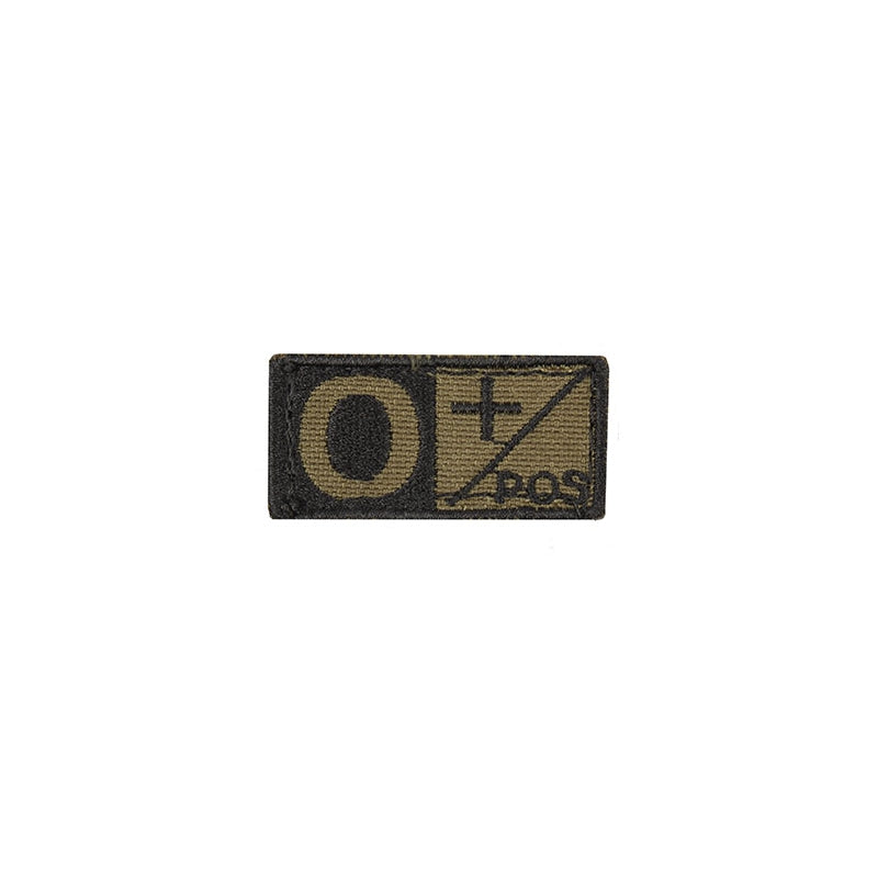 Condor Embroidered Patch- Blood Type in Black and OD