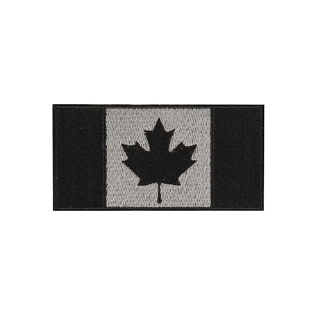 Black Canadian Flag Embroidered Patch